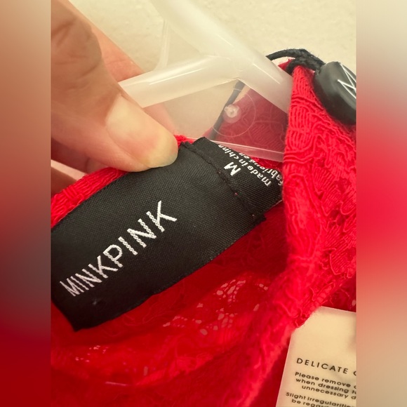 MinkPink Drama Queen Lace Dress Christmas Red NTW 109 - Picture 5 of 7